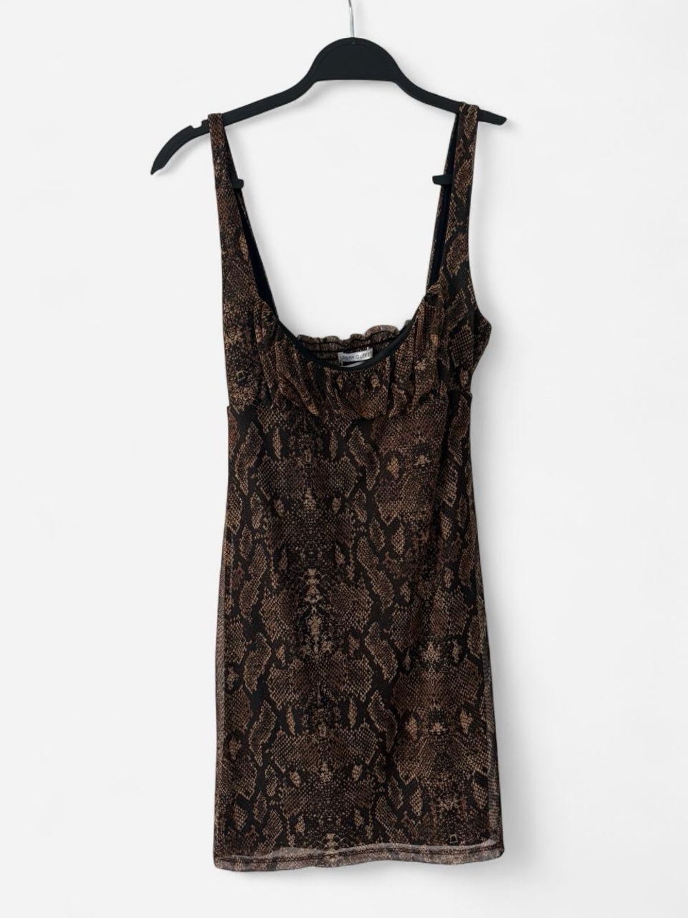 Urban Outfitters Brown Snake-Print Slip Dress
